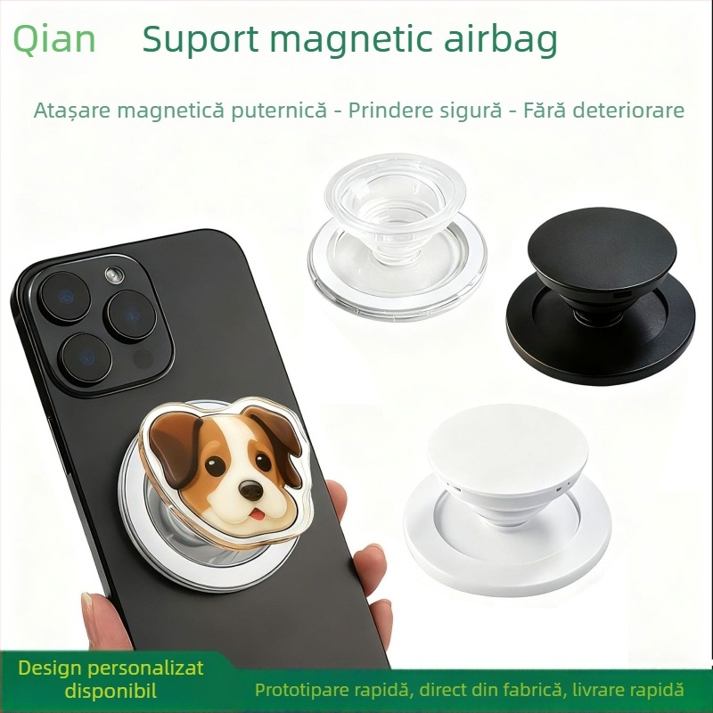 Suport telescopic magnetic pentru telefon, bază de birou din acril, rotativ