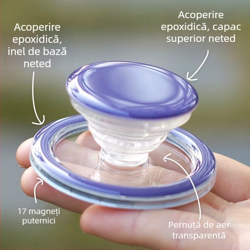 Suport telescopic magnetic pentru telefon, bază de birou din acril, rotativ