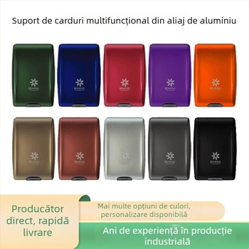Suport RFID pentru carduri din aliaj de aluminiu Ruiyi — unisex, materiale: aliaj de aluminiu + ABS + oțel inoxidabil, model: portofel RFID din aliaj de aluminiu, lansare primăvara 2024