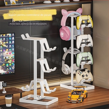 Stand de podea pentru controllere de joc și căști — suport universal de afișare și depozitare pentru birou