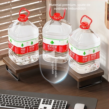 Suport de calculator pentru birou cu spațiu pentru monitor și tastatură — material lemn și fier, marcă Qin qi, compatibil universal, model 2219077838045971712, stil blat