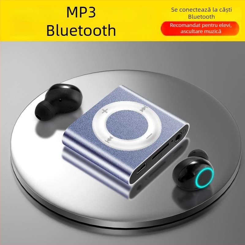 MP3/MP4 player cu suport pentru card TF, control prin buton și design compact, portabil