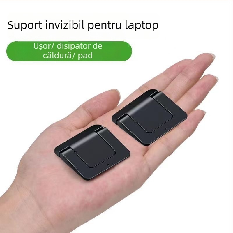 Suport de laptop invizibil, suport magnetic portabil pentru răcire, aliaj de aluminiu, model 0251, 62 g, pliabil