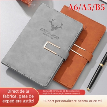Notepad cu husă din piele ecologică, cataramă U, Dowling hârtie 80 g, 200-300 pagini