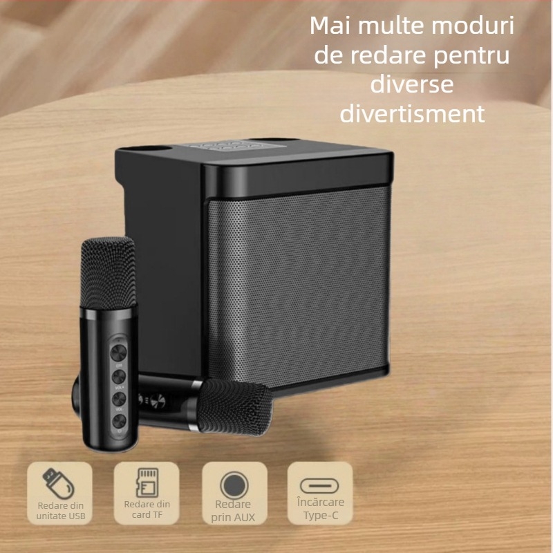 Boxă Karaoke Bluetooth Ys203 cu sunet 5.1 3D, redare MP3 prin USB/TF, autonomie de 6 ore