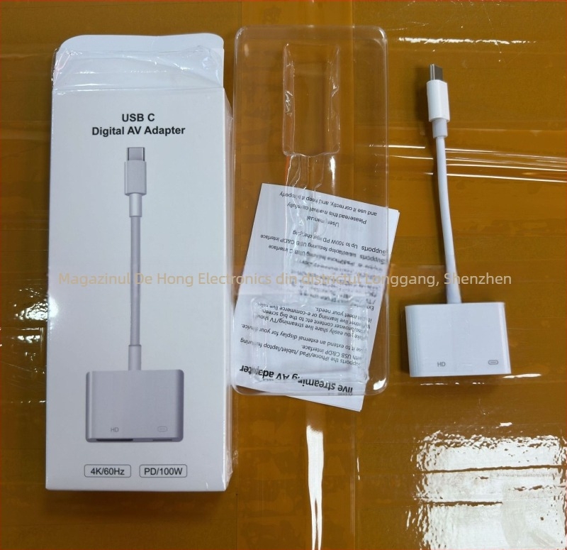 Cablu adaptor Lightning către HDMI pentru dispozitive Apple – interfață HDMI, cip AM8268, 5Gbps, miez din cupru, lungime 0,1 m