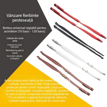 Bretea din piele pentru acordeon, model F-24, pentru instrumente muzicale