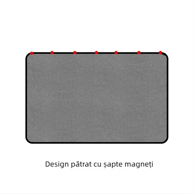Parasolar auto din plasă cu prindere magnetică – Poliester, Potrivire universală, Izolație termică, Stil minimalist