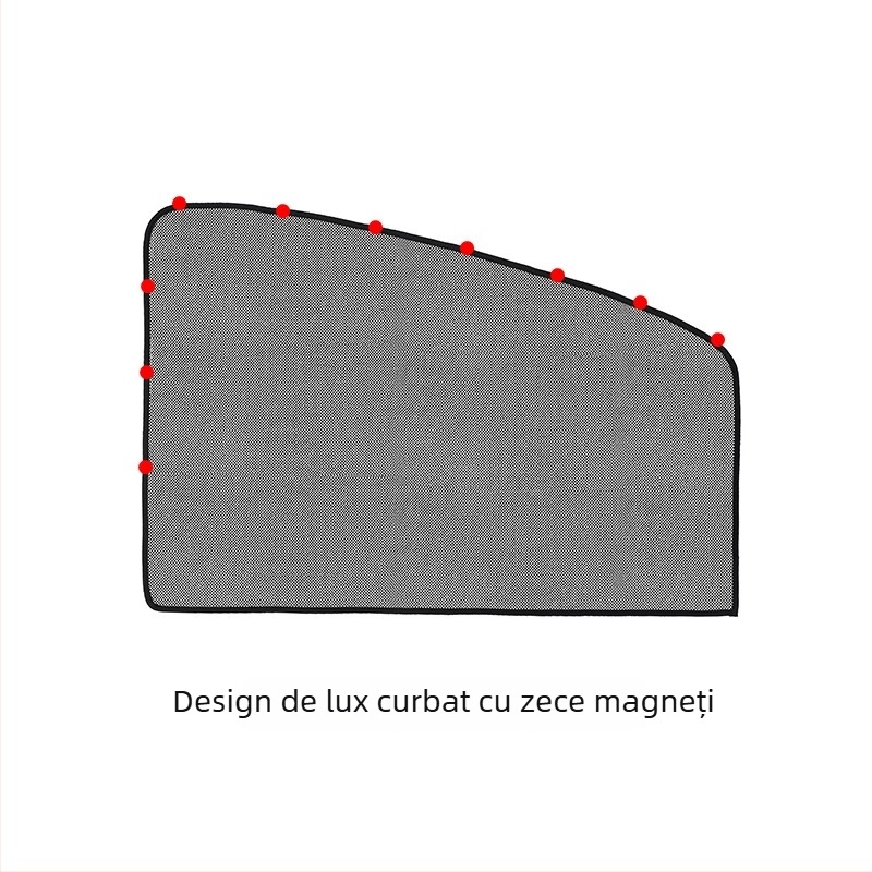 Parasolar auto din plasă cu prindere magnetică – Poliester, Potrivire universală, Izolație termică, Stil minimalist