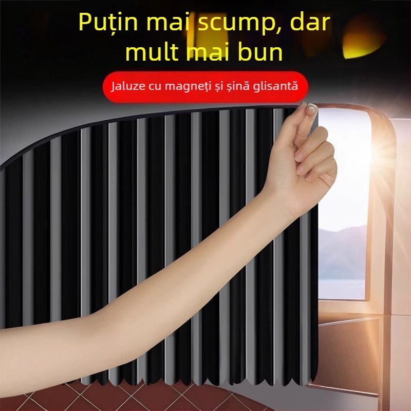 Cortină de umbrire pentru geamul lateral al mașinii, montaj magnetic, material PMMA, pentru acoperire dedicată a vehiculului