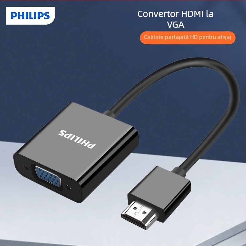 Adaptor HDMI către VGA cu audio, Philips model SWR1620A/93, cablu cupru 0.15 m