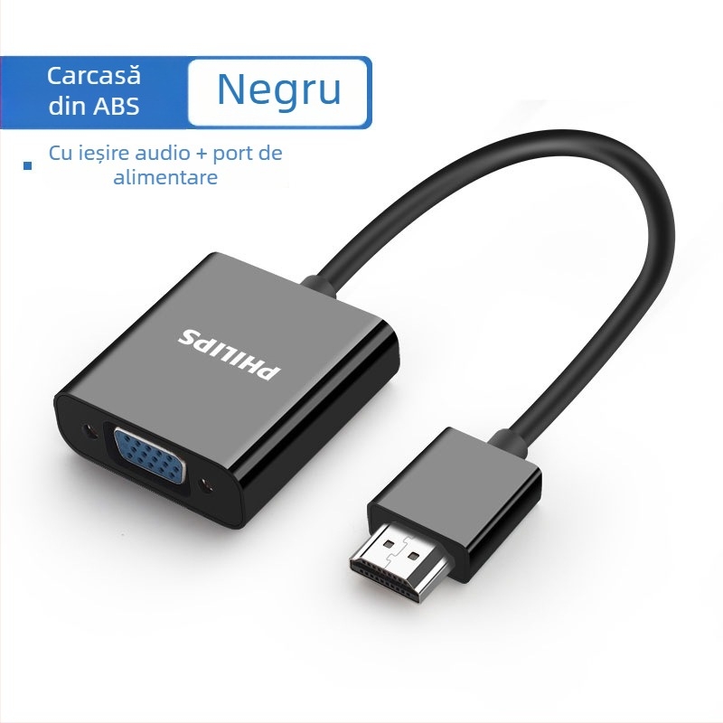 Adaptor HDMI către VGA cu audio, Philips model SWR1620A/93, cablu cupru 0.15 m
