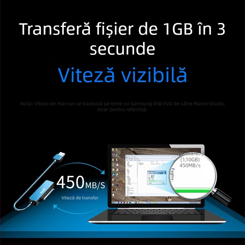 K104A cablu adaptor USB 3.0 către SATA, nucleu de cupru, plastic ABS