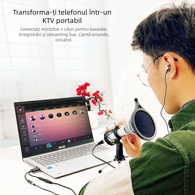 Rxix luoxi adaptor cablu pentru căști și microfon, splitter ieșire audio 1 la 2