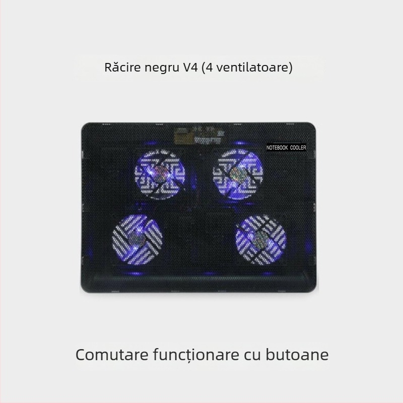 Radiator pentru laptop V5, 5 ventilatoare, plasă metalică, 0,6 kg, compatibil cu notebookuri/ ultrabookuri/ PlayBook