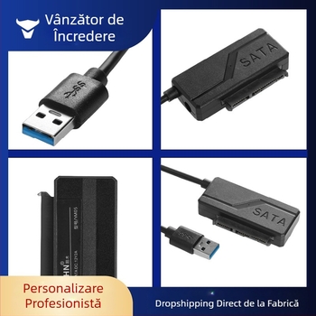 Cablu adaptor USB la SATA, JMS578 controller, lungime 50 cm, interfață SATA, 480 Mbps