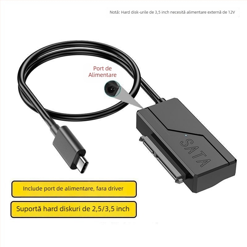 Cablu adaptor USB la SATA, JMS578 controller, lungime 50 cm, interfață SATA, 480 Mbps