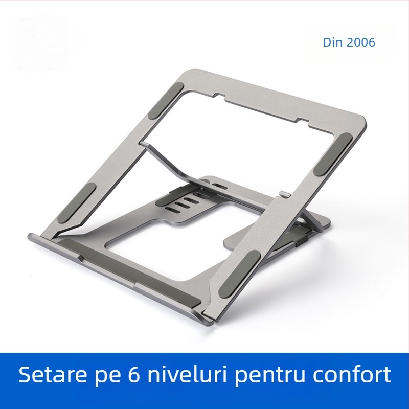Suport pliabil din aluminiu pentru laptop N24 – reglabil, răcire prin aer, până la 100W
