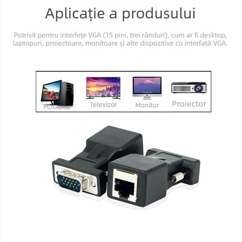 Cablu adaptor DB9 către RJ45, interfață RJ-45, suportă rezoluția 1920×1080, extensibil până la 20 m