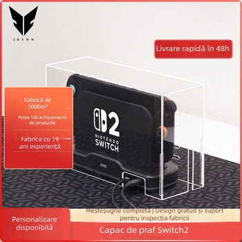 Capac protector din acril antipraf și impermeabil pentru baza de răcire Switch 2 — compatibil cu Switch, Switch OLED, Switch Lite; 286 g