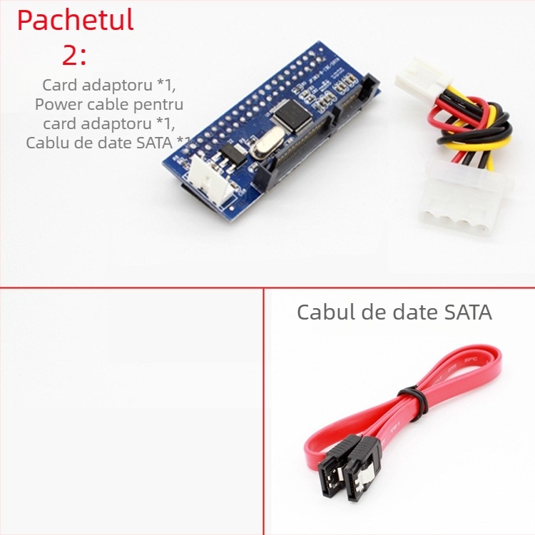 Cablu adaptor IDE la SATA pentru unități de stocare și unități optice — Huagu; Tip: cablu adaptor IDE–SATA; OEM disponibil; Pentru periferice PC