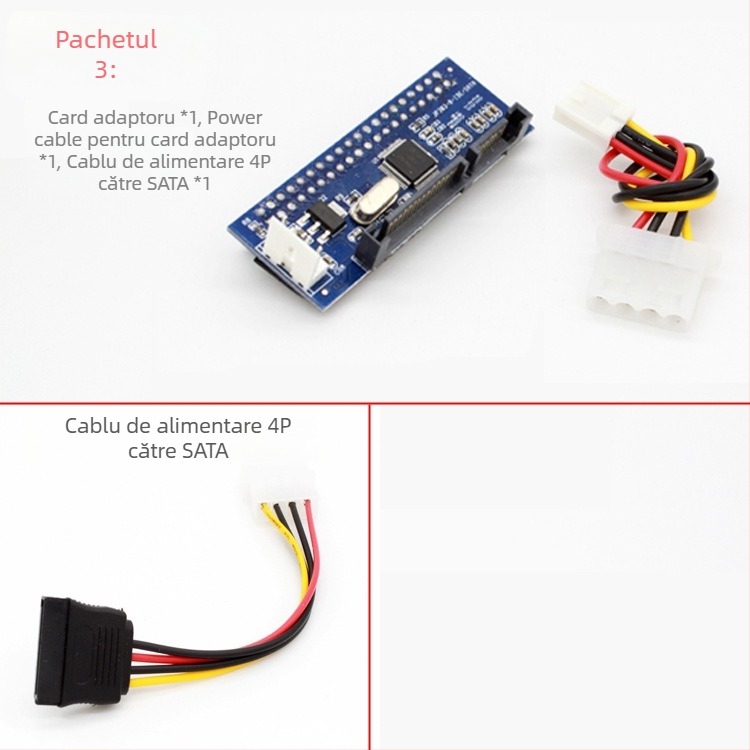 Cablu adaptor IDE la SATA pentru unități de stocare și unități optice — Huagu; Tip: cablu adaptor IDE–SATA; OEM disponibil; Pentru periferice PC