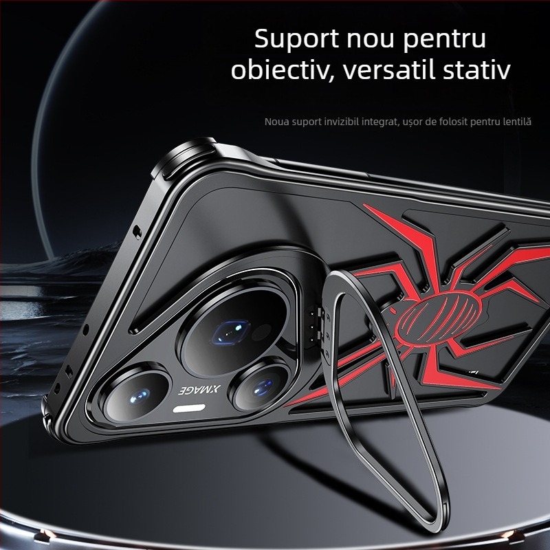 Carcasă Huawei P70 Pro cu suport pentru obiectiv, cadru metalic în design tip pânză de păianjen — antișoc, disipare a căldurii