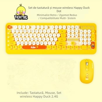 Set wireless K68: tastatură și mouse, 1600 DPI, USB, Plug‑and‑Play, Taste multimedia, Ergonomic, Garanție 1 an