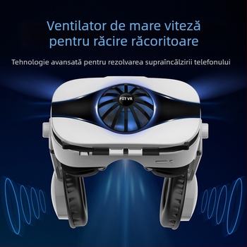 Ochelari VR cu ventilator, cască AR all-in-one purtătoare pe cap pentru jocuri și vizionare; purtați pe cap, operație cu buton, fără cameră, fără baterie