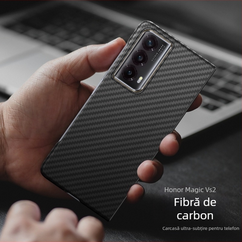 Husă pentru Honor Magic Vs2, textură fibră de carbon în pătrate, protecție completă, anti-cădere