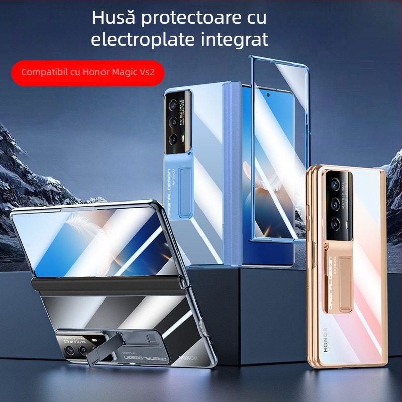 Carcasă pentru telefon Honor Magic VS2, material PC, electroplating, protecție antișoc, disipare de căldură, protecție la cădere, ax central cu balama