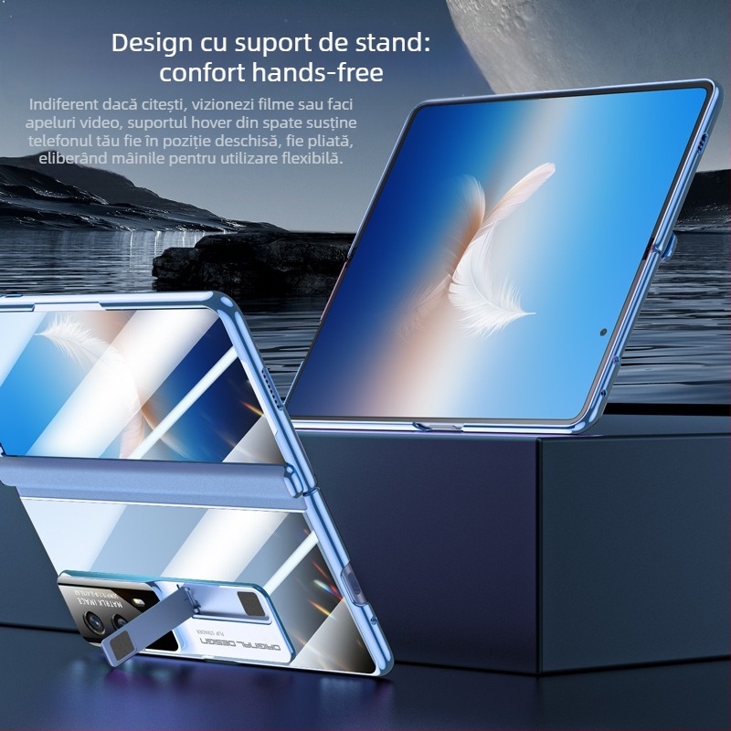 Carcasă pentru telefon Honor Magic VS2, material PC, electroplating, protecție antișoc, disipare de căldură, protecție la cădere, ax central cu balama