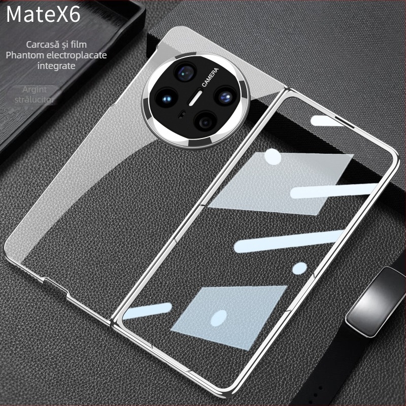 GKK husă Huawei Mate X6 – carcasă rigidă, finisaj electroplacat, material PC, protecție anti-cadere, protecție pentru ecranul pliabil încorporată