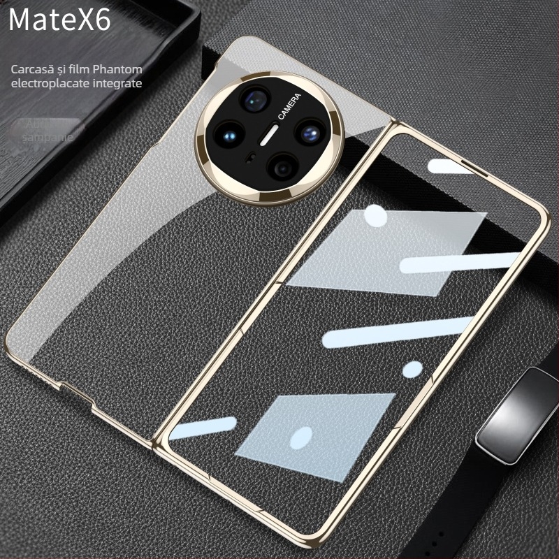 GKK husă Huawei Mate X6 – carcasă rigidă, finisaj electroplacat, material PC, protecție anti-cadere, protecție pentru ecranul pliabil încorporată