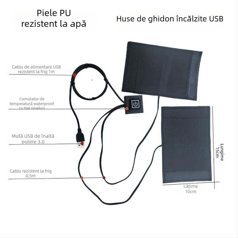 Huse de ghidon cu încălzire USB pentru biciclete electrice și scutere, aliaj de aluminiu, Brand: Powerful factory