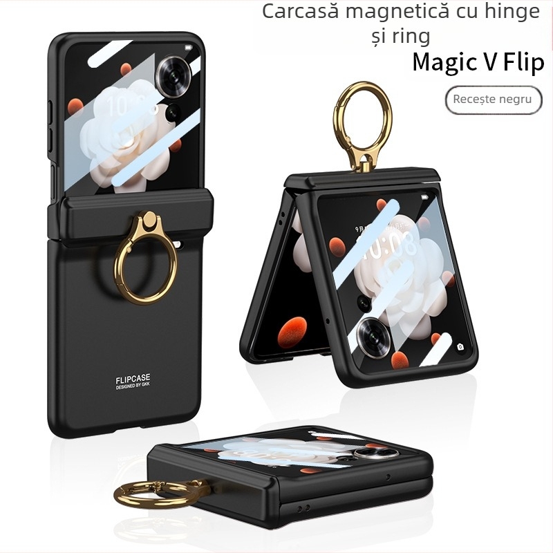 Carcasă de telefon cu suport și braț magnetic pentru Honor MagicVflip | Material PC, Electroplacare, Personalizare disponibilă, Funcții: suport, magnetic, anti-cădere
