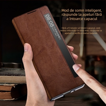 Husă pentru telefon pentru Honor MagicV2RSR – Piele, flip cu acoperire completă, stil holster, embossing, protecție anti-cădere