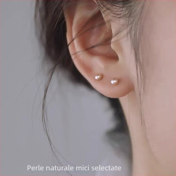 Yali Jewelry cercei din argint S999, geometrie retro, cu perle naturale de apă dulce — unisex