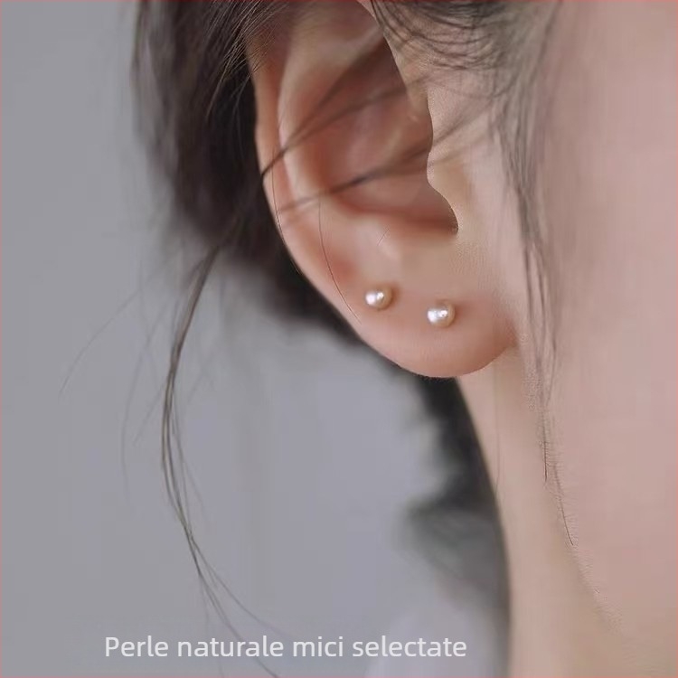 Yali Jewelry cercei din argint S999, geometrie retro, cu perle naturale de apă dulce — unisex