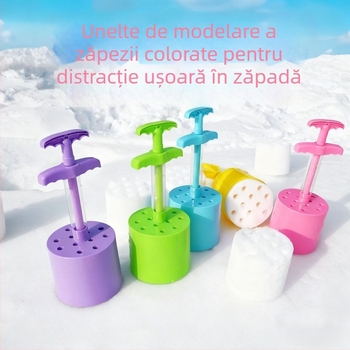 Unealtă din plastic pentru joacă în zăpadă pentru copii — clemă pentru bulgări de zăpadă, matriță pentru om de zăpadă, joacă în aer liber, vârsta 4–6 ani, ambalaj plasă