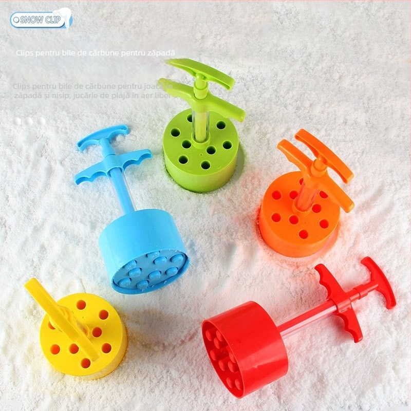 Unealtă din plastic pentru joacă în zăpadă pentru copii — clemă pentru bulgări de zăpadă, matriță pentru om de zăpadă, joacă în aer liber, vârsta 4–6 ani, ambalaj plasă