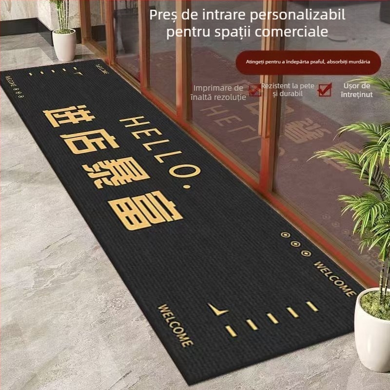 Covor de intrare comercial, pentru magazine și hoteluri, cu model în dungi, din poliester, rezistent la pete și uzură