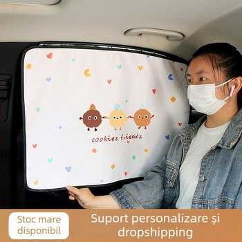 Jaluzea magnetică pentru fereastra laterală a căruciorului de bebeluți, poliester, personalizare disponibilă, potrivire universală, tip suspensie