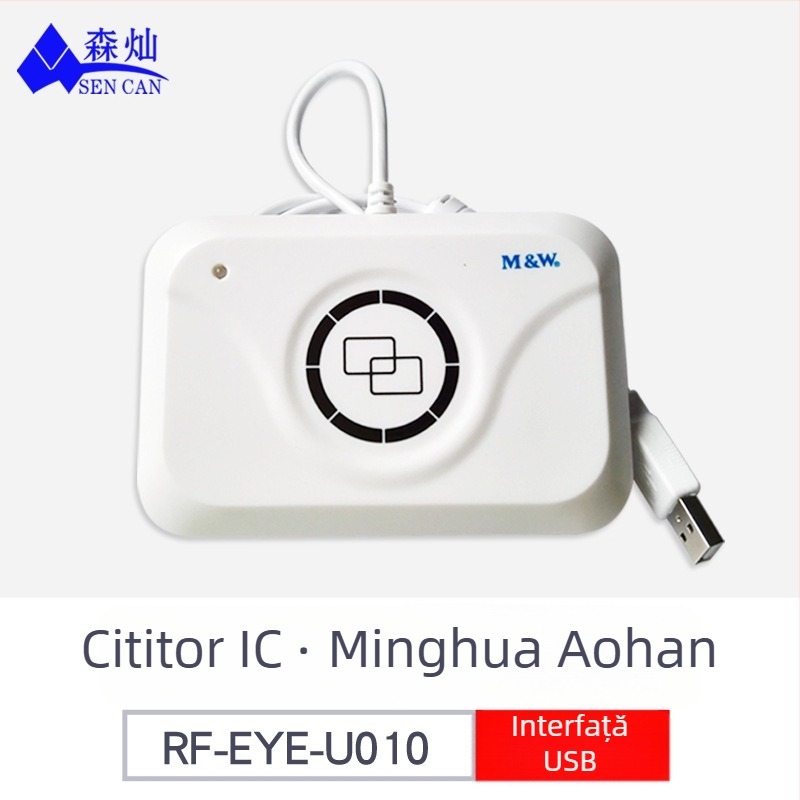 Cititor de carduri fără contact RF-EYE-U010 de la Sencan – compatibil cu S50 1K/S70 4K, 13,56 MHz, distanța de citire 3–10