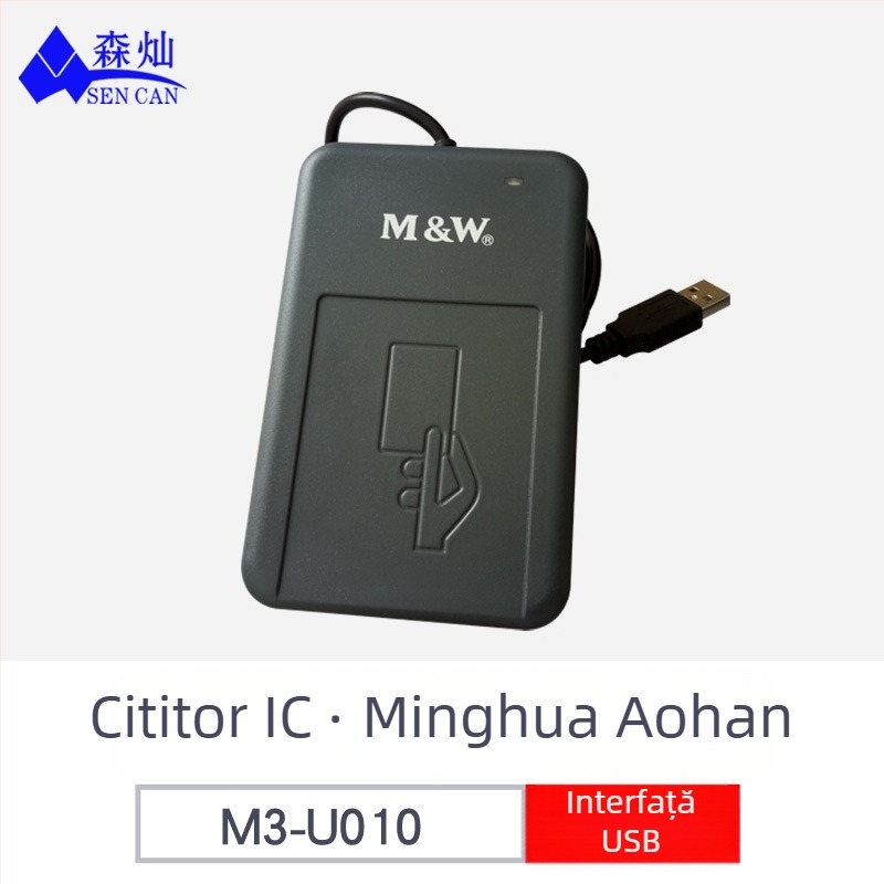 Cititor de carduri fără contact RF-EYE-U010 de la Sencan – compatibil cu S50 1K/S70 4K, 13,56 MHz, distanța de citire 3–10