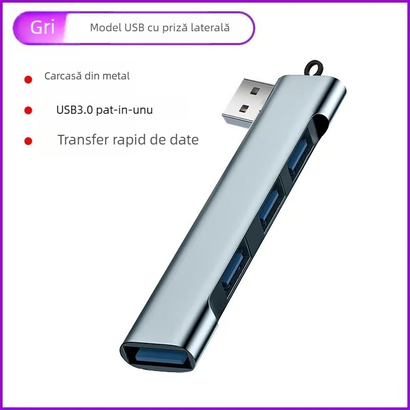 Dock USB-C pentru tabletă cu cititor SD/TF, 2 porți USB 3.0 și încărcare prin docking – aliaj de aluminiu