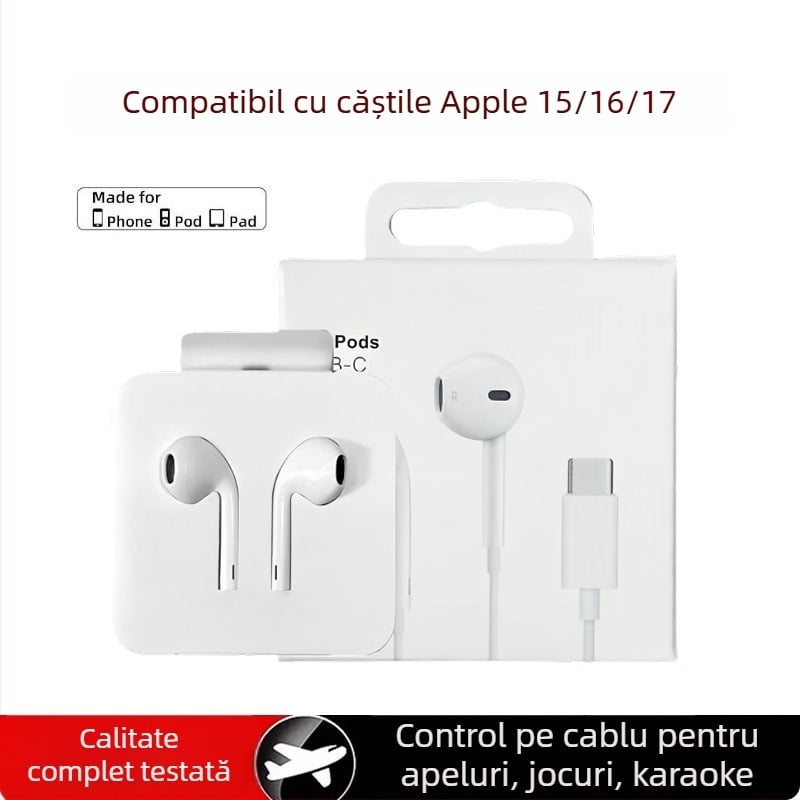 Căști in-ear cu fir, difuzor dinamic, sensibilitate 102 dB, cablu 120 cm, model 15