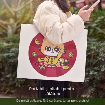 Cutie de nisip pentru pisici, de unică folosință, portabilă, pliabilă, pentru exterior — Seven oh