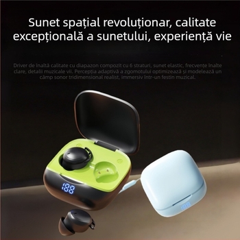 Căști pentru somn: confort fără presiune pentru somnul pe o parte, In-Ear, anulare zgomot, Bluetooth 5.4, autonomie baterie 4–8 ore