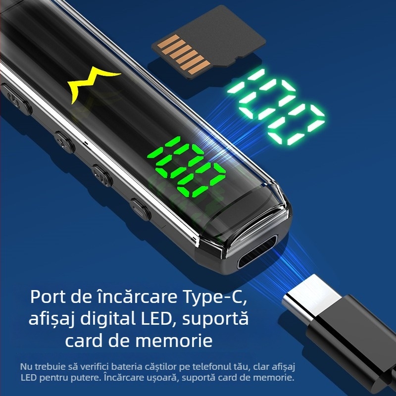 Căști Bluetooth cu bandă pentru gât, anulare zgomot, autonomie lungă și redare muzică pentru sport (Bluetooth 5.0; design pe gât; autonomie >8 ore; rezistente la apă; redare muzică)